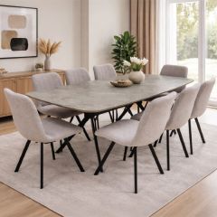 Marble Dininig Table Set 1 Table With 8 Chairs