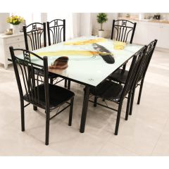 Glass Dining Table Set 1 Table With 6 Chairs