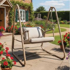 Outdoor Single Swing Chair Brown