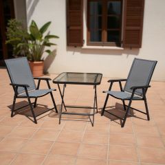 Modern Outdoor Coffee Table (1 Table, 2 Chairs)