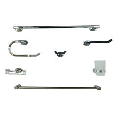 Modern Bathroom Accessories Pieces Set Chrome