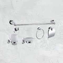 6 Pieces Bathroom Accessories Set Chrome 5800-6CH