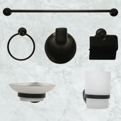 6 Pieces Black Modern Bathroom Accessories