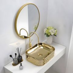 Countertop Wash Basin Gold Plated