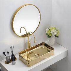 Countertop Wash Basin Gold Plated
