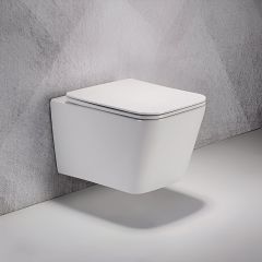 مرحاض معلق على الحائط - أبيض (صندوق واحد)