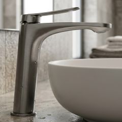 Brass Modern Basin Mixer Grey