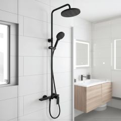 Modern Brass Shower Column Black