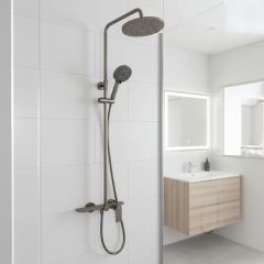 Modern Brass Shower Column Grey