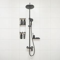 Modern Brass Shower Column Black
