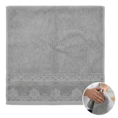 Solid Jacquard Hand Towel 41x66 Grey