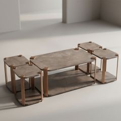 Modern Tea Table Set Rectangle 1+4