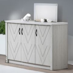 Wooden 3 Door Shoe Cabinet White Wash