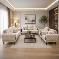 Bloom Fabric Sofa Set Modern 3 Plus 3 Plus 1 Plus 1
