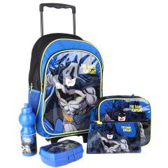 Batman Kids Trolley Backpack Set Boys 5 In 1