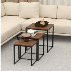 Nest Table 3 Pieces STP-RDT704-3-MAHOGAN
