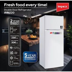 Impex Double Door Inverter Refrigerator 230L