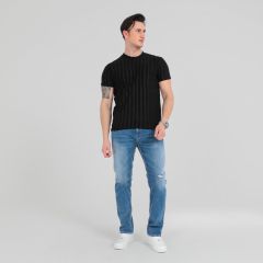 Mens Tshirt R/N S/S-Black-L