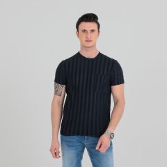 Mens Tshirt R/N S/S-Navy Blue-M