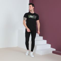 Mens T-Shirt R/N S/S-Black-M