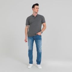 Mens Polo Tshirt S/S-Grey-M
