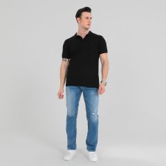 Mens Polo Tshirt S/S-Black-M