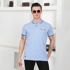 Mens Plain T-Shirt - Blue/L